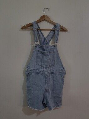 No Boundaries Light Wash Denim Short Overalls